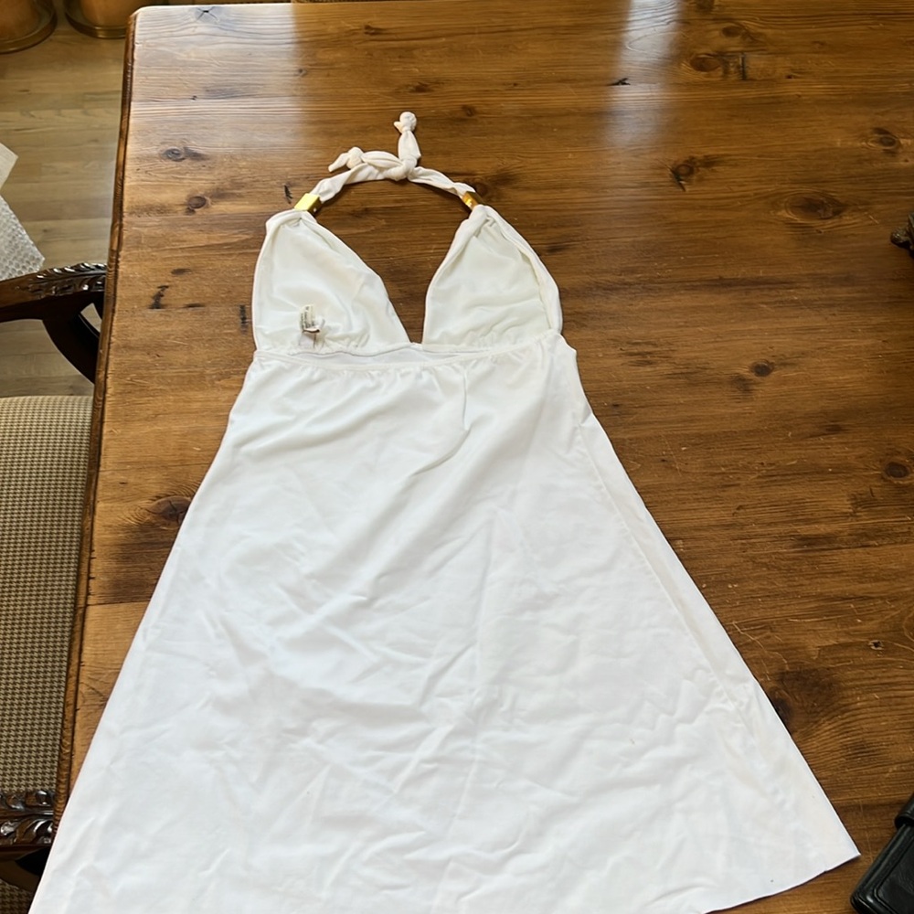 VIX ClassicWhite Halter Dress/Swim Cover-Up. S - Picture 5 of 9